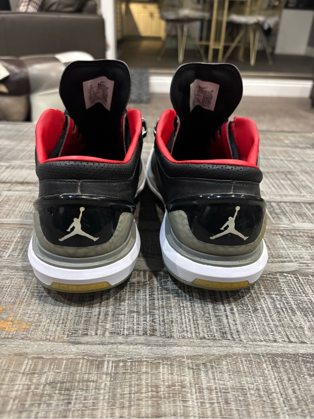 JORDAN ADG 4 Men's Cement Black and Red Tour Edition Soft Spike Golf Shoes!! - Picture 4 of 9